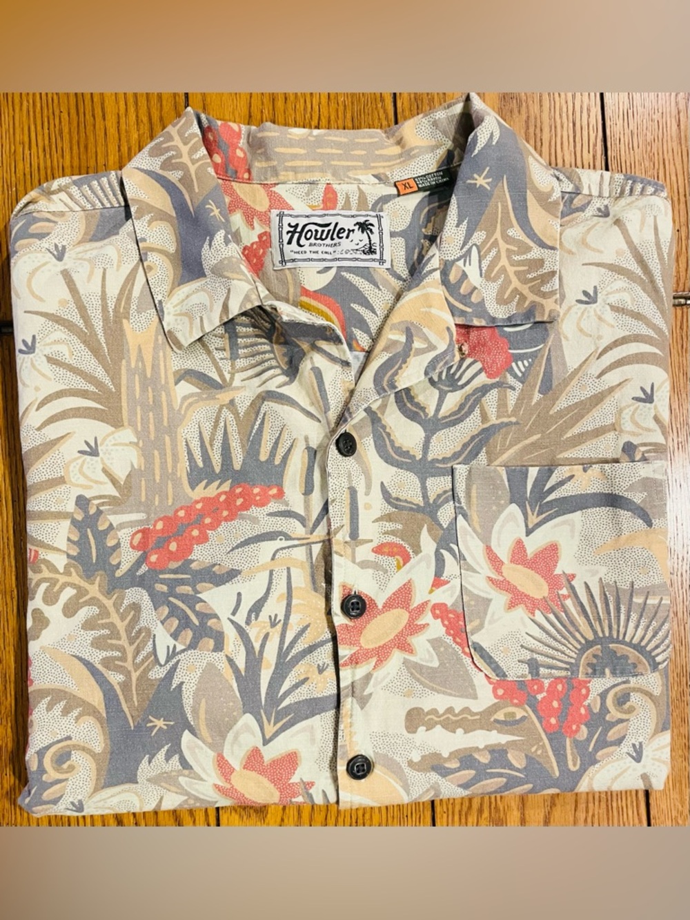 Howler Brothers Monoloha Camp Shirt, XL, Ottine Scene color